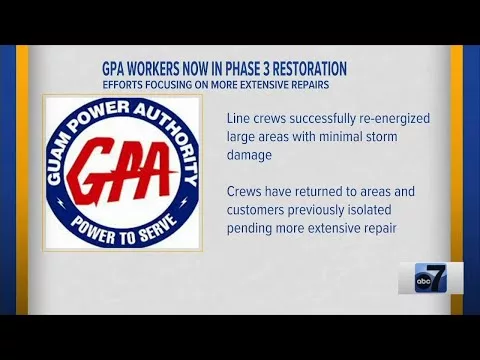 Phase 3 of Power Restoration Now Underway in Guam