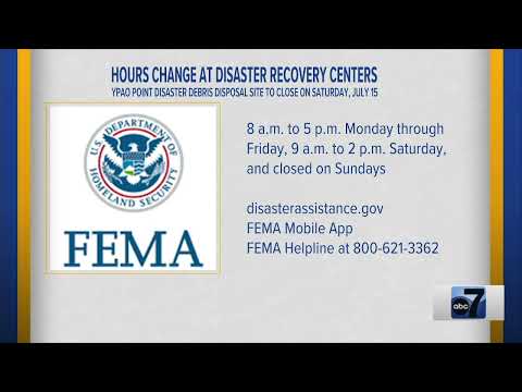 Hours Change at Disaster Recovery Centers