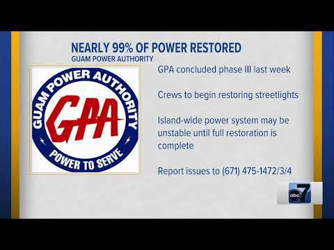 Nearly 99 Percent of Power Restored; System May be Unstable until Restoration Completed