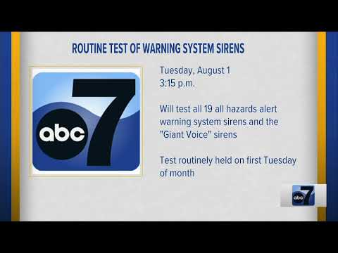 Routine Test of Warning System Signs Scheduled for Aug. 1