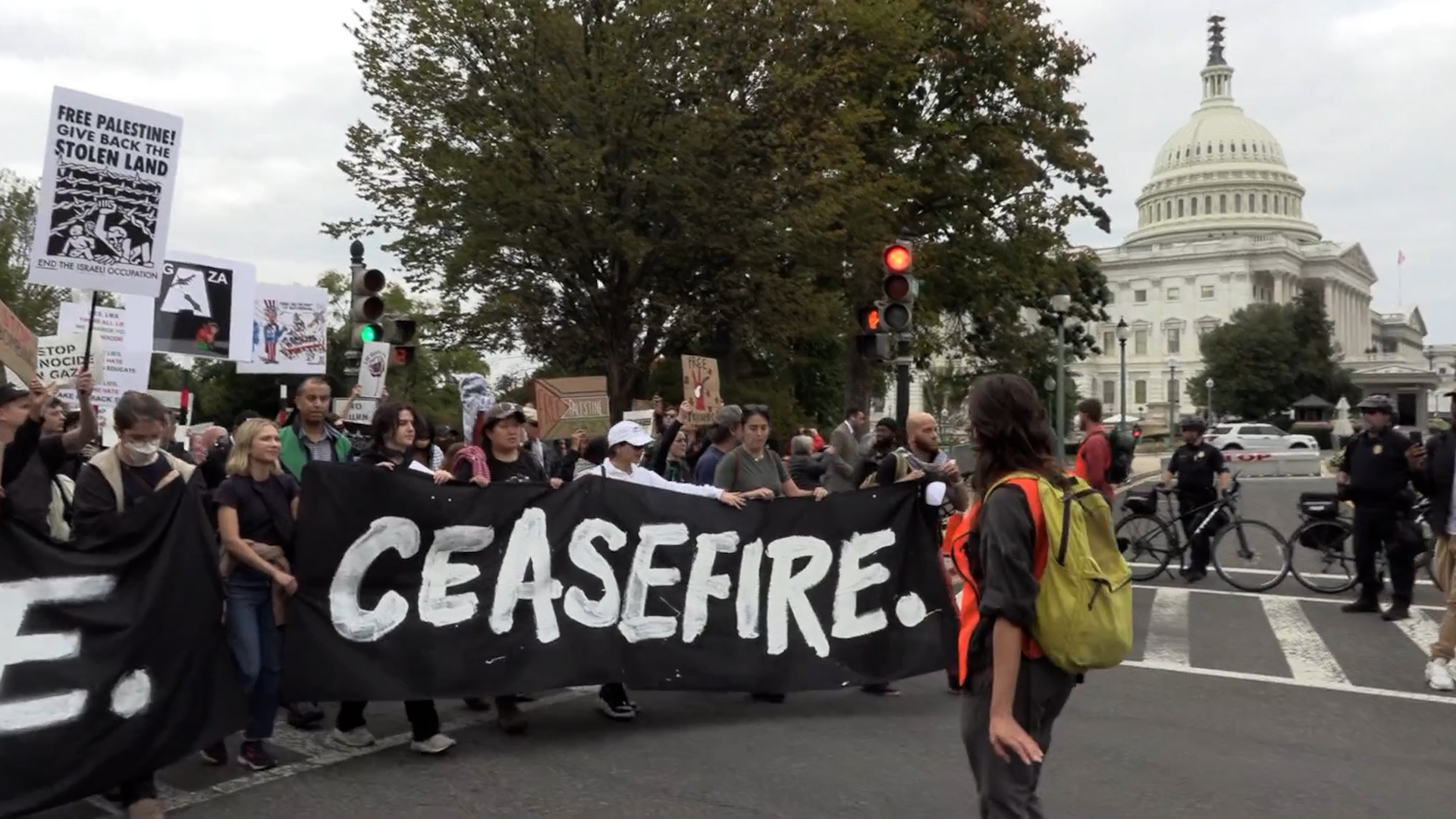 Protesters Rally at US Capitol, Calling for Ceasefire in Israel Conflict
