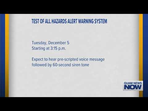 Test of All Hazards Alert Warning System Scheduled for Dec. 5