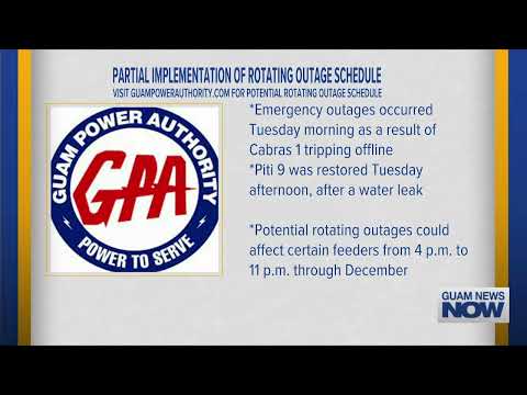 Guam Power Authority Partially Implements Rotating Outage Schedule