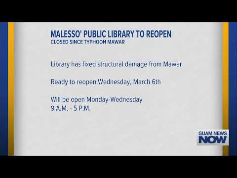 Malesso’ Public Library to Reopen for First Time Since Typhoon Mawar