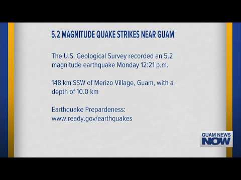 5.2 Magnitude Earthquake Strikes Near Guam