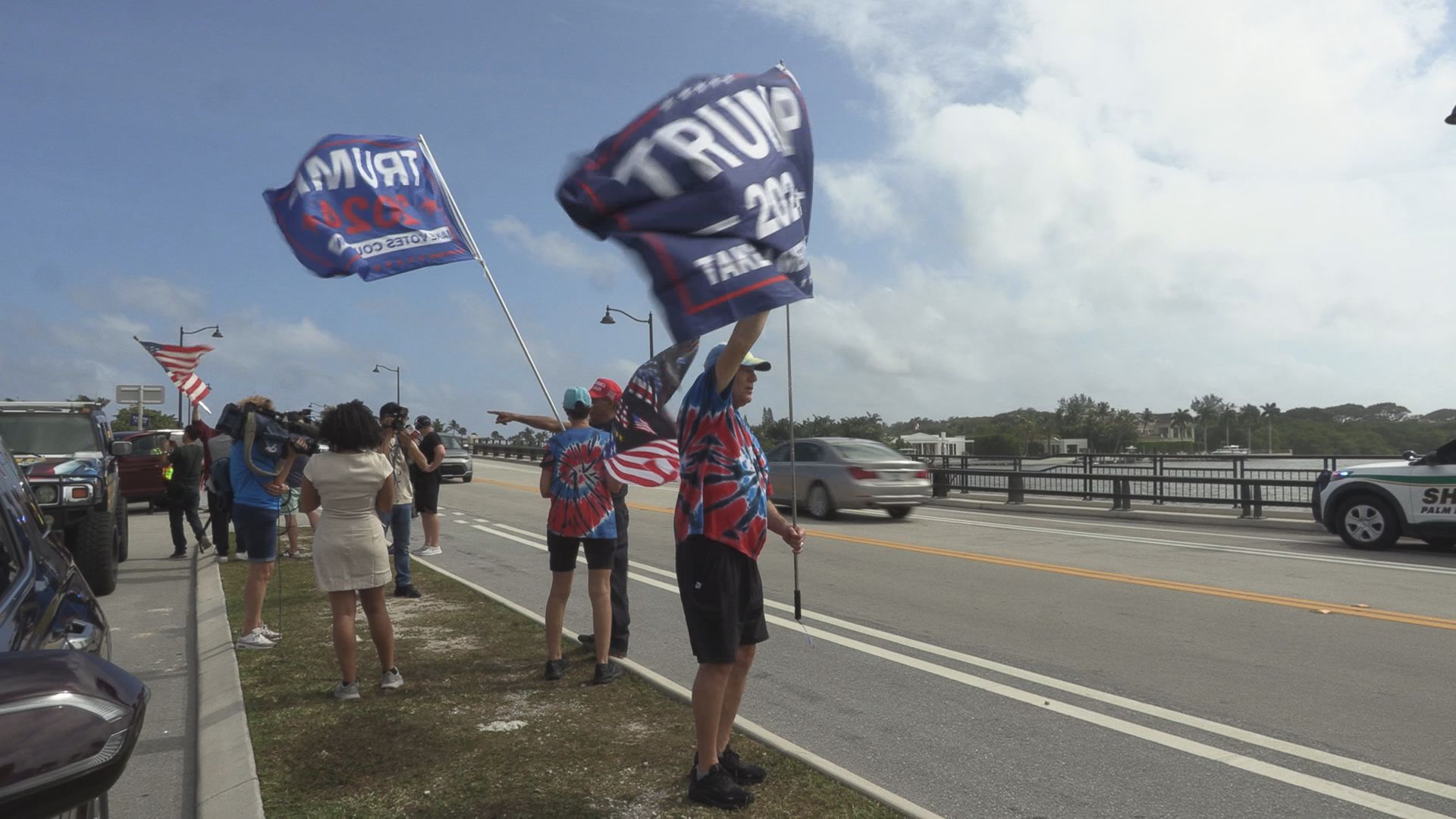 Trump Supporters Celebrate Election Outside Mar-a-Lago