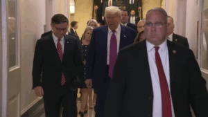 Trump Visits Capitol Hill, Encourages Republicans to Back ‘Mega Bill’ Ahead of Key Vote